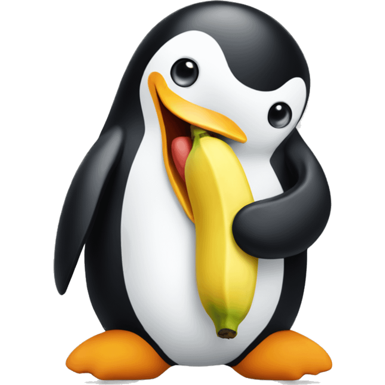 a penguin eating a banana   emoji