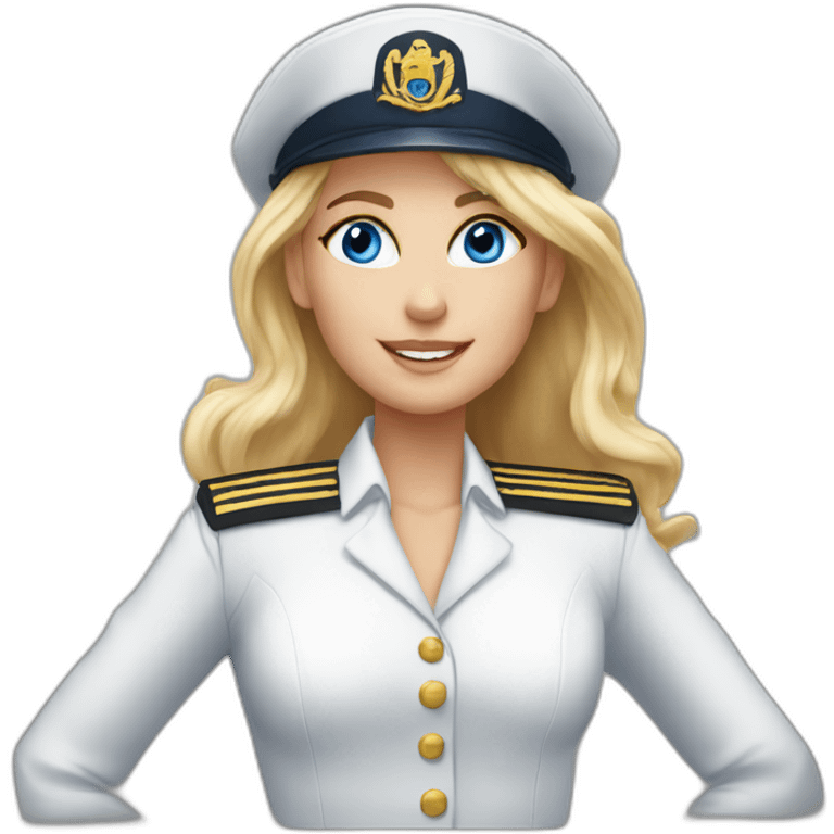 female boat captain blonde old blue eyes emoji