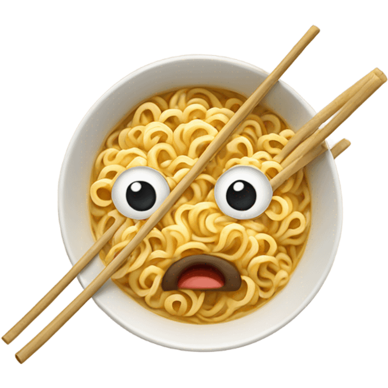 Ramen with 2 eyes on it emoji