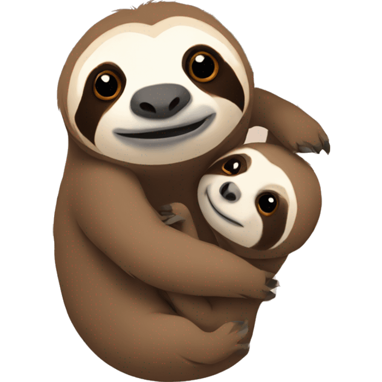 sloth with baby emoji