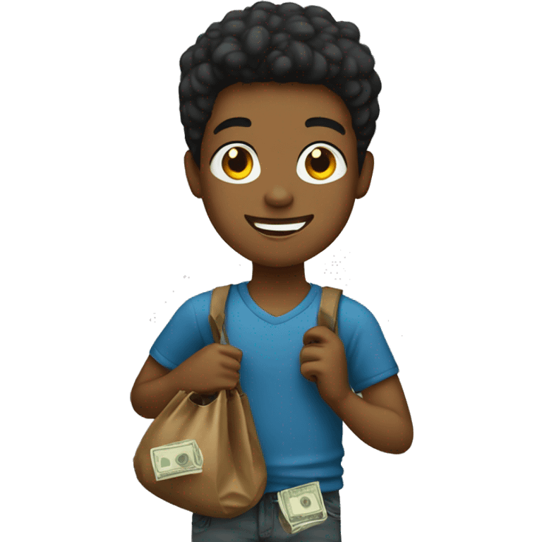 black boy with money bag  emoji