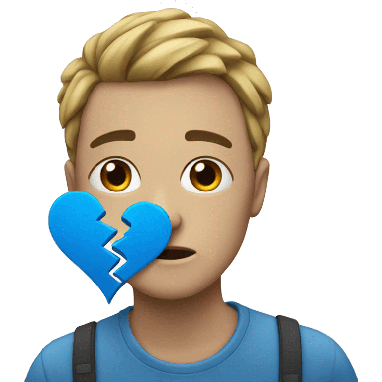 blue broken heart emoji