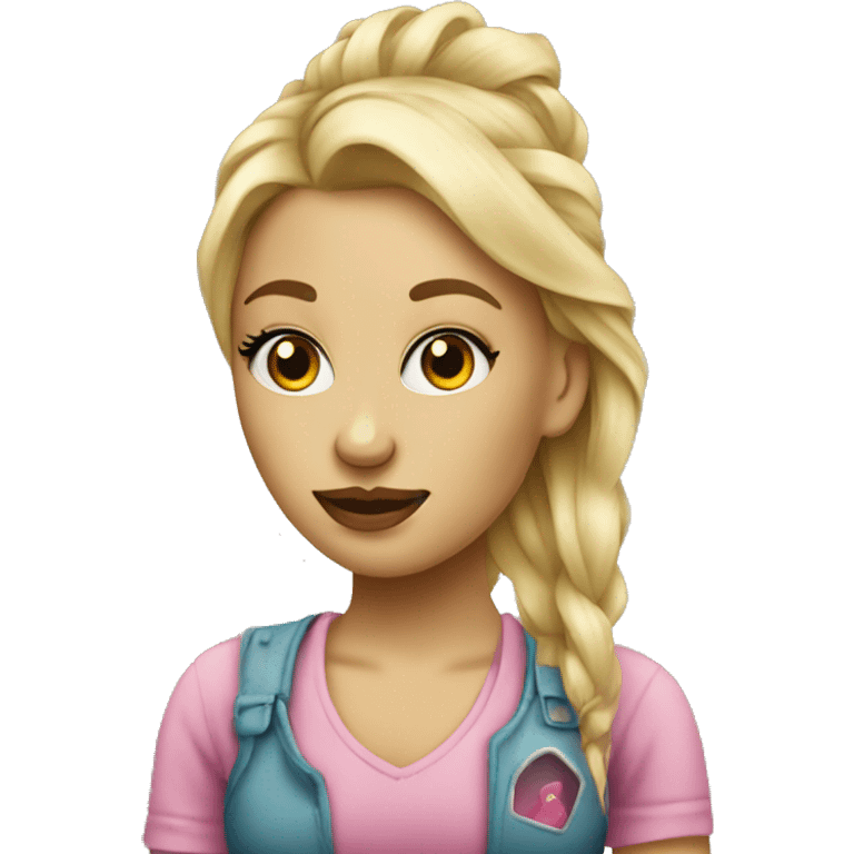 Blonde tattoo artist girl emoji