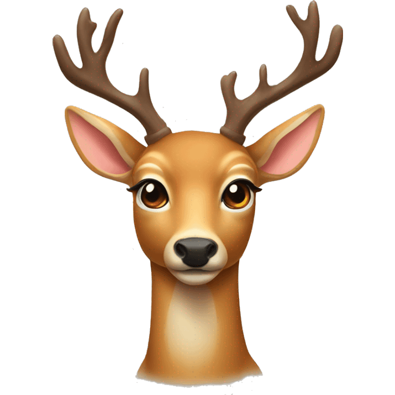 Deer with a little ribbon on the nose emoji