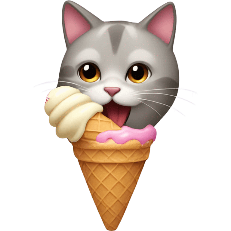 cat eating ice cream emoji