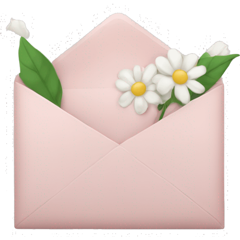 Light Pink envelope with white flowers emoji