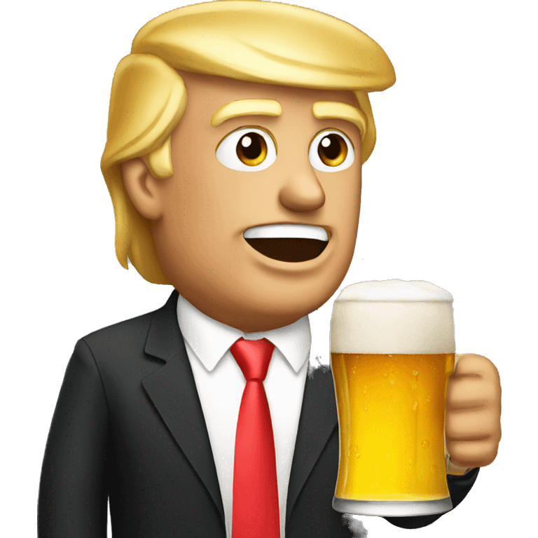 Trump with a beer emoji