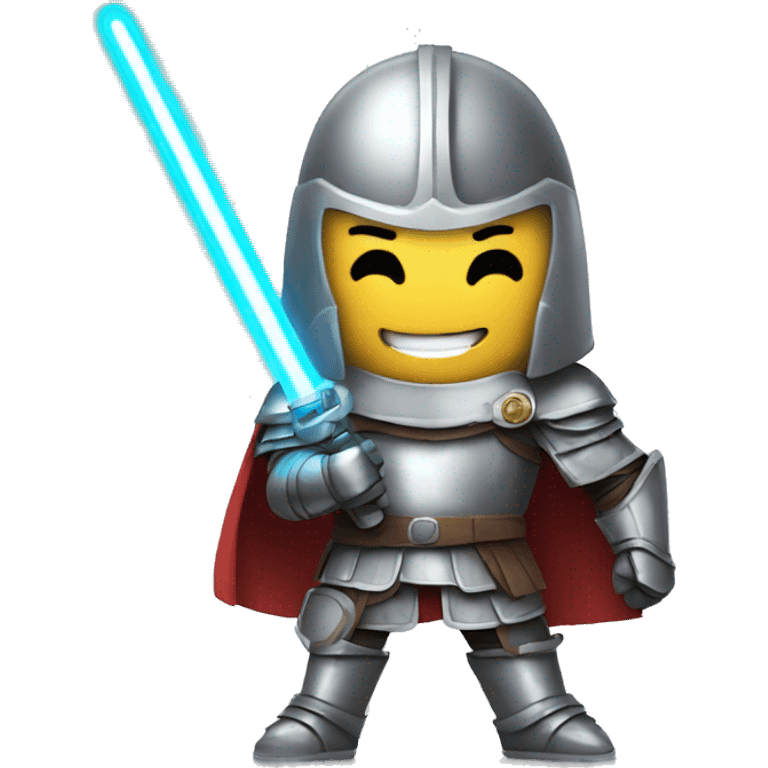 happy knight with a lightsaber emoji