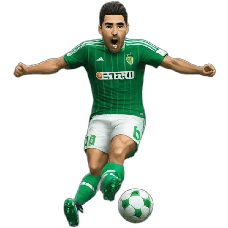 Hiperrealist joaquín sanchez celebration goal with betis tshirt emoji