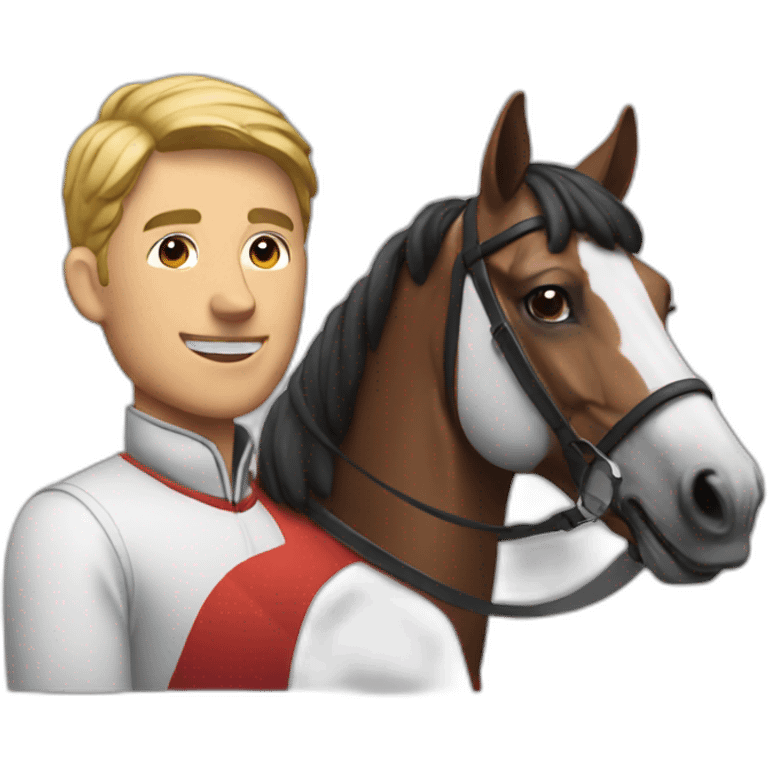 Man with jockey and airpods emoji