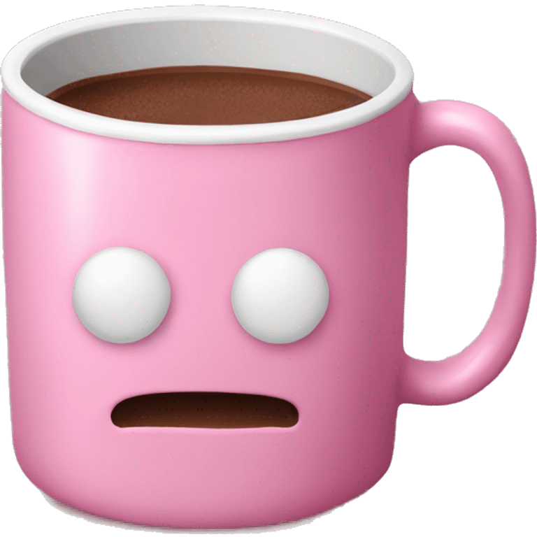 pink mug with hot chocolate  emoji