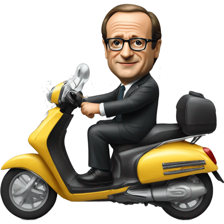 Francois Hollande on a scooter bike  emoji