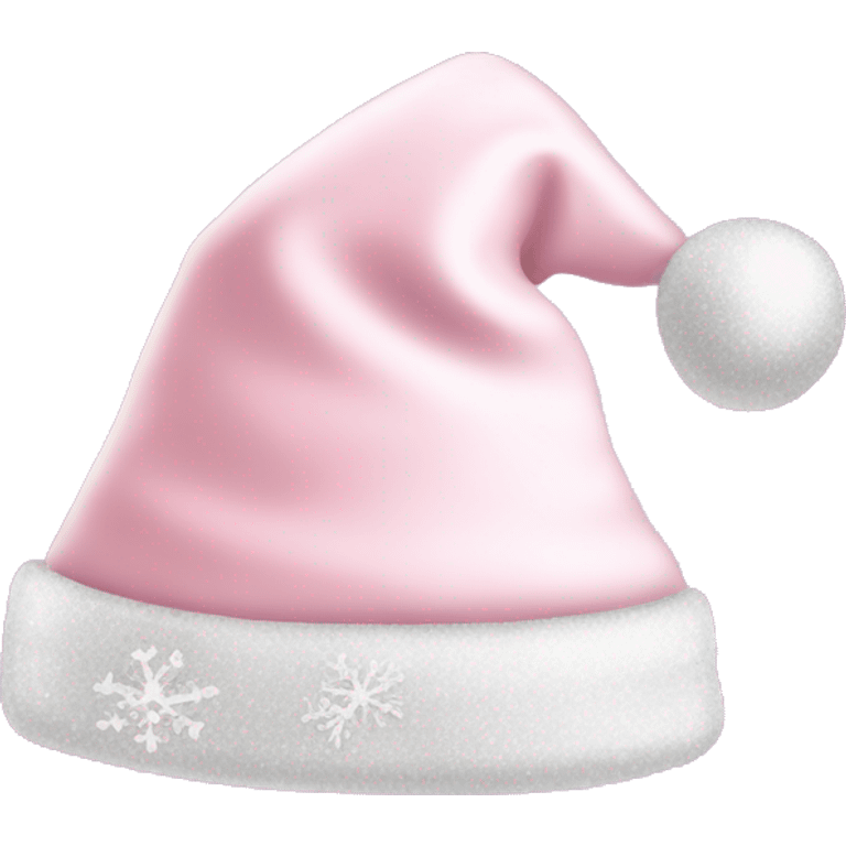 Light pink Santa hat with sparkly snowflakes  emoji