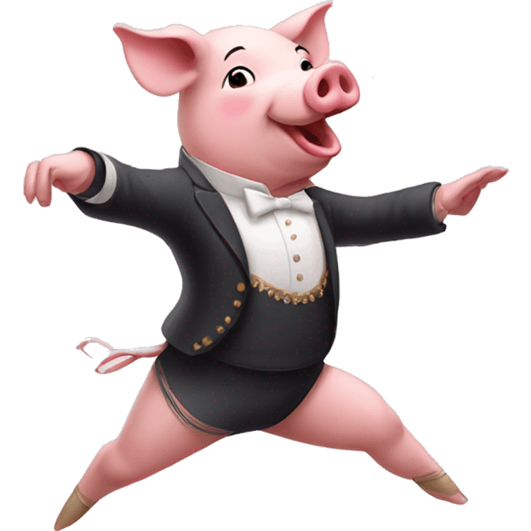 Pig dancing ballet emoji