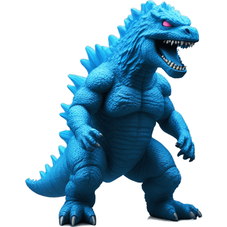 Godzilla blue fluo toy emoji