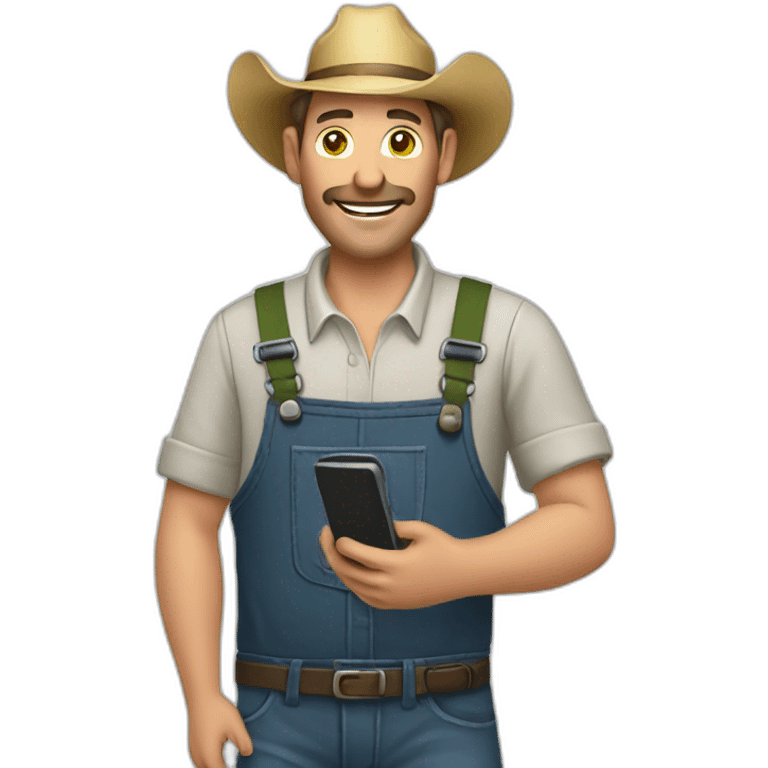 farmer with smartphone emoji