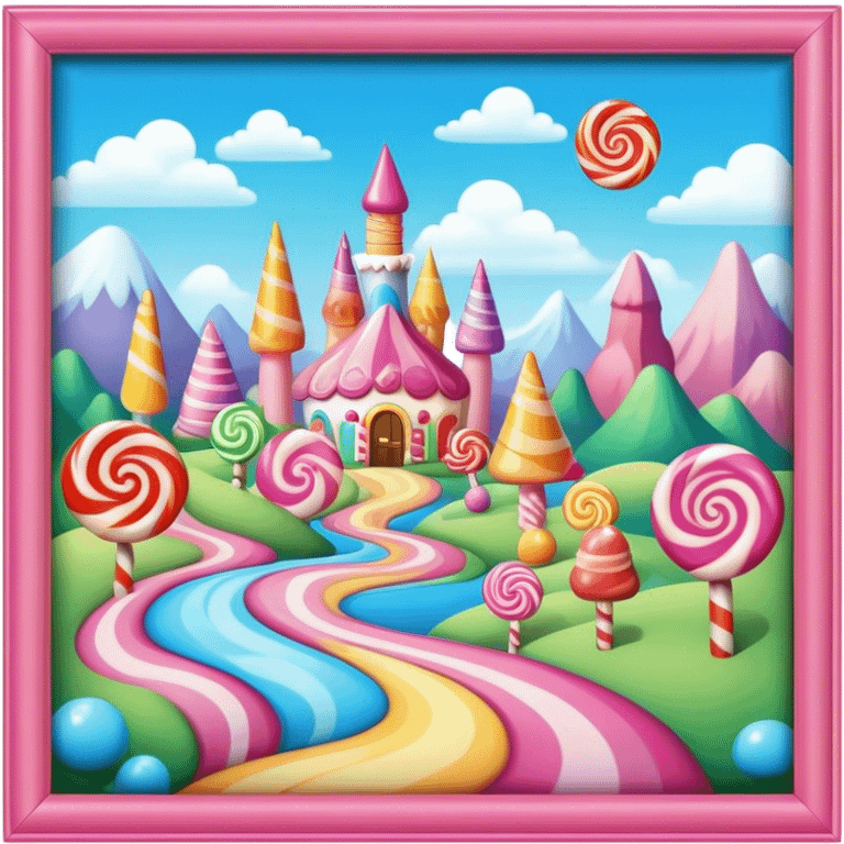 candy land magical landscape emoji