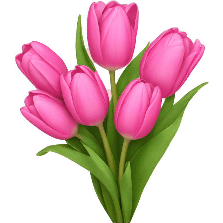 pink tulip bouquet with ribbon  emoji