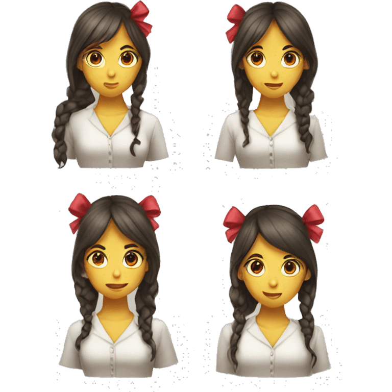 4 girls with bow on her head,detectives  emoji