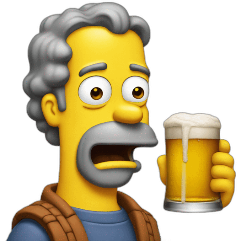 Homer simson drick a beer emoji