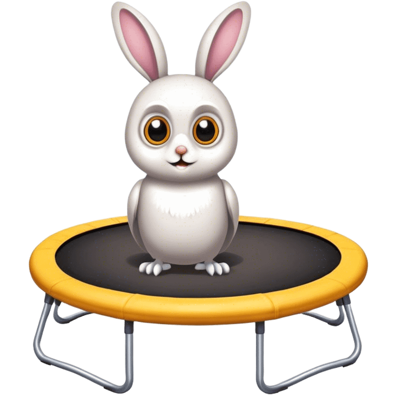 trampoline with rabbit and owl emoji