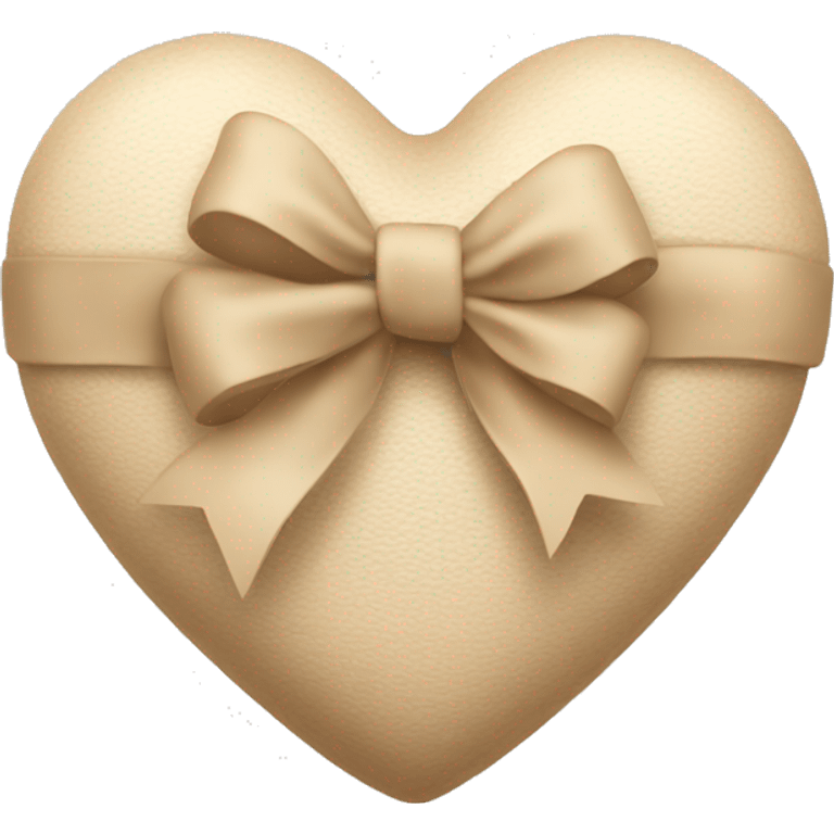 Beige heart with beige bow emoji