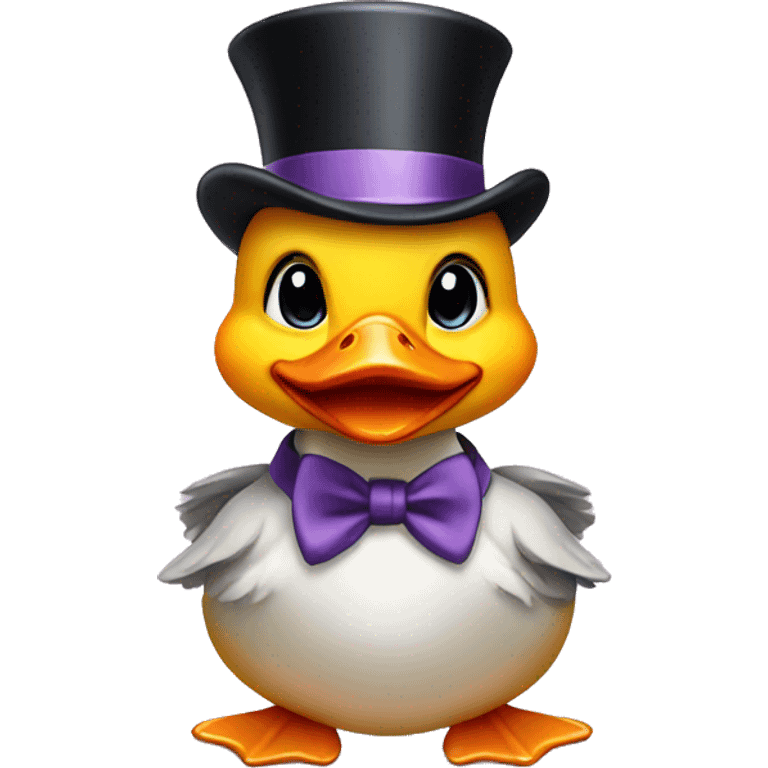 Baby duck with top hat  emoji