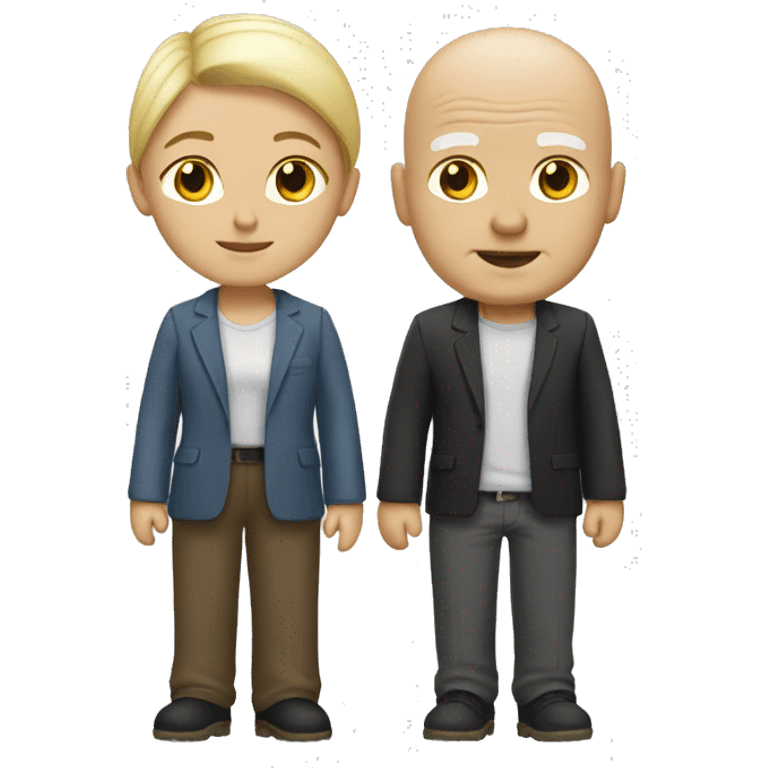 White bald man with blond woman emoji