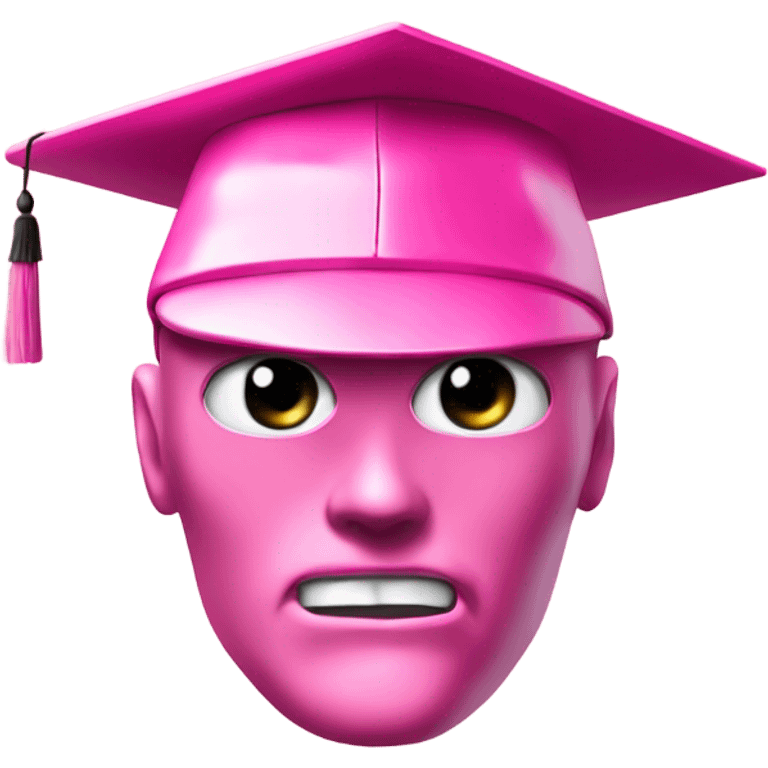 pink t-1000 droind in a pink graduation hat emoji