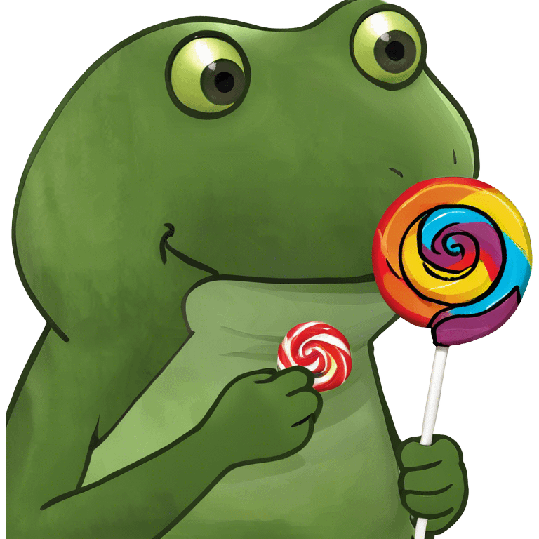 Frog with lollipop emoji