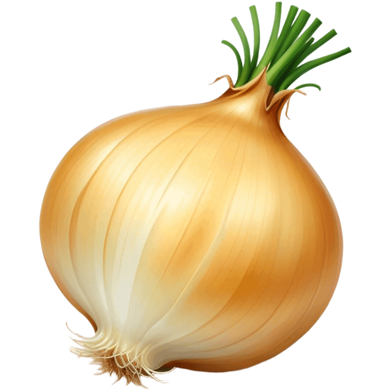 Cinematic crisp white onion, slightly peeled to reveal smooth layers, warm golden tones, rustic and fresh, soft glowing highlights. emoji