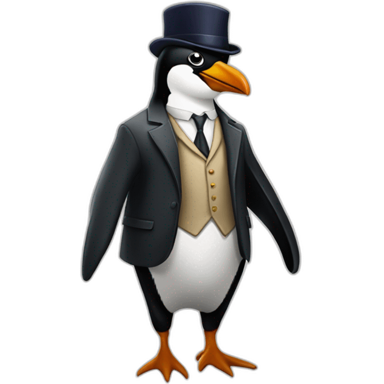 penguin super hero with peaky blinder ivy cap emoji