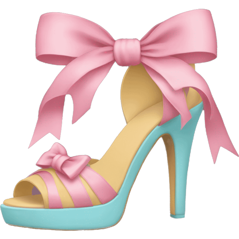 Heels with bows tied on the heels  emoji