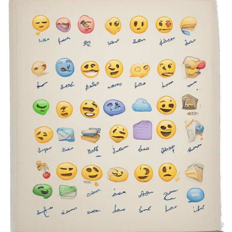 Handwriting to Text. colorful drawings emoji