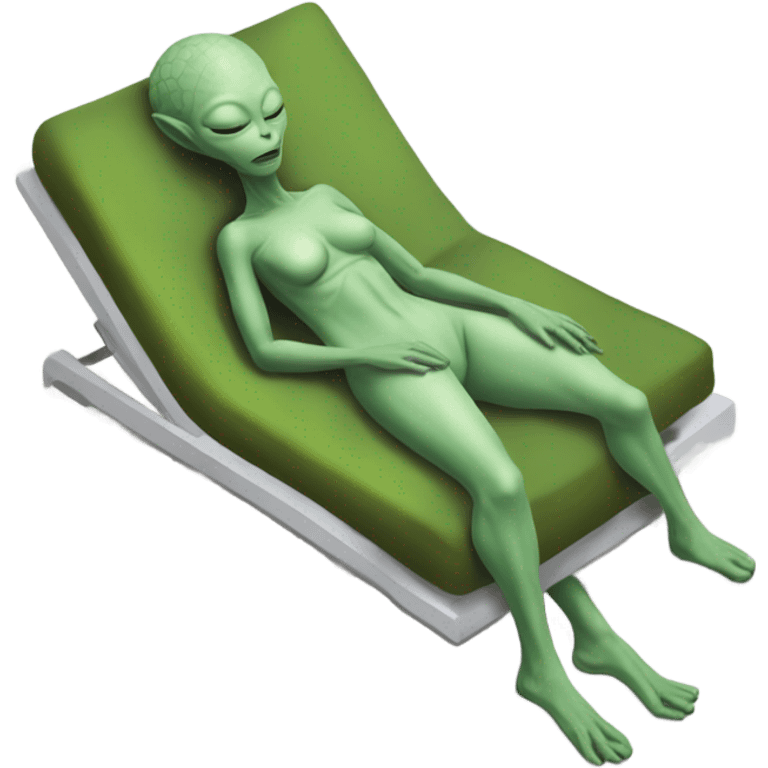 a Reptilian alien woman, full body, sleeping emoji