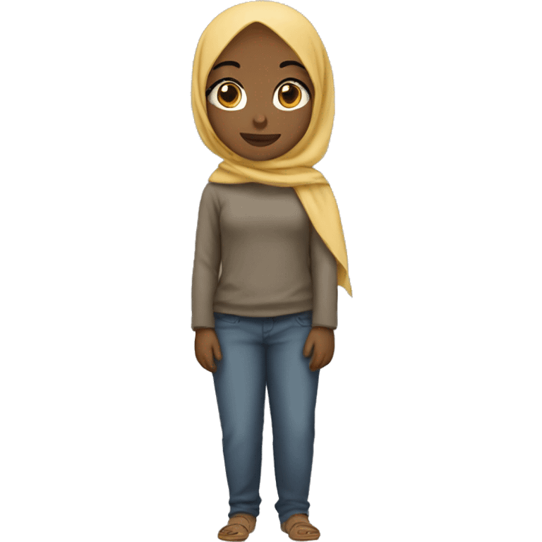 a girl with hijab that brown emoji