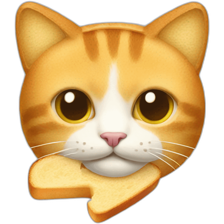 cat with a buttered toast securely tied to its back emoji