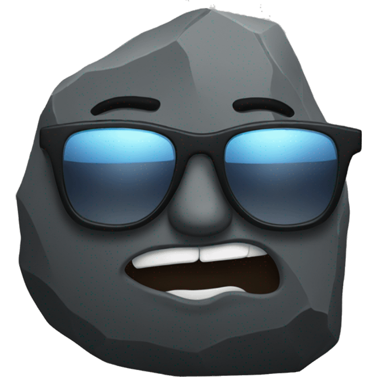 rock with sunglasses emoji