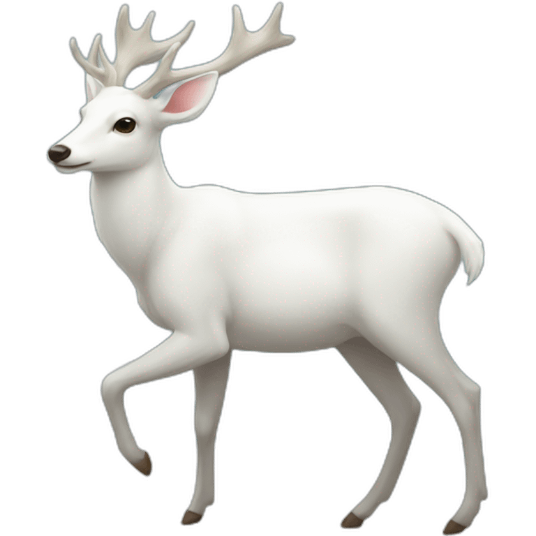 white deer walk at the sea emoji