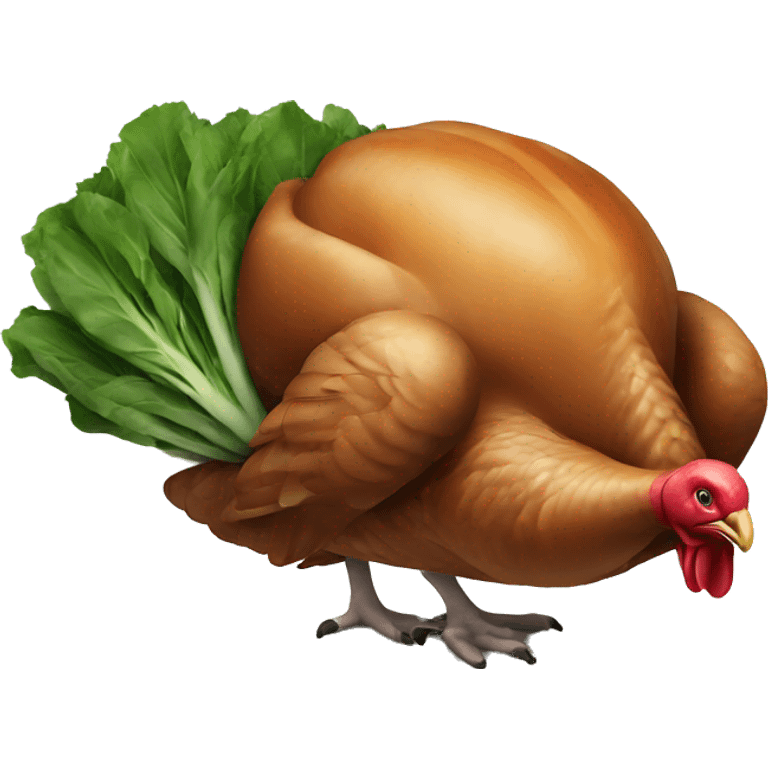 turkey with greens emoji