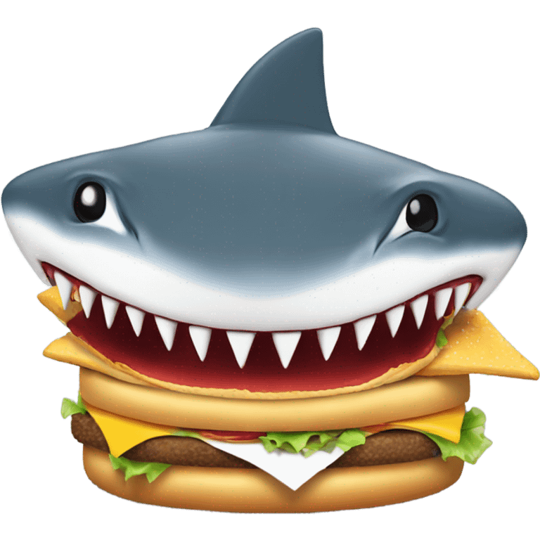 Shark eating a cheeseburger  emoji