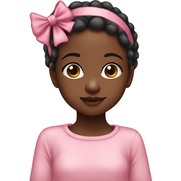 Pink Christmas black baby girl emoji