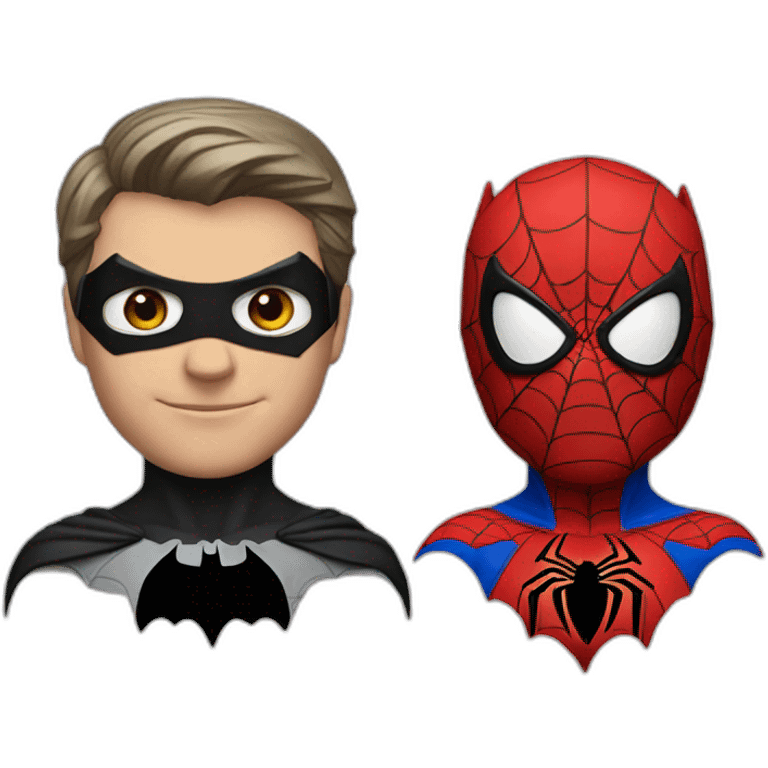 batman and spider man mix emoji