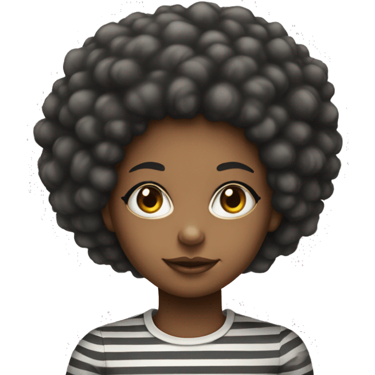 striped shirt portrait of an African American girl with a short salt and pepper Afro emoji