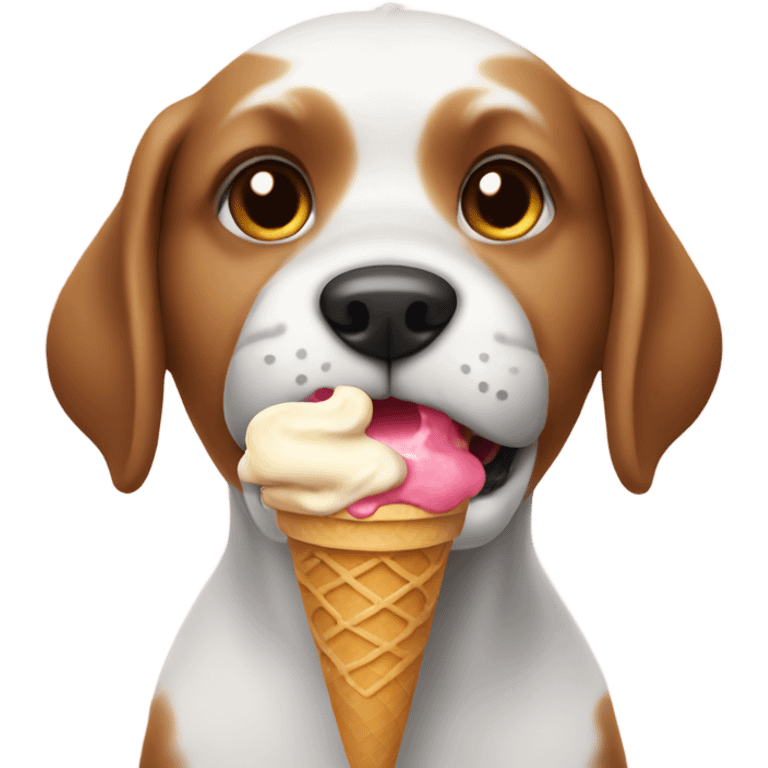 Dog eating ice cream emoji