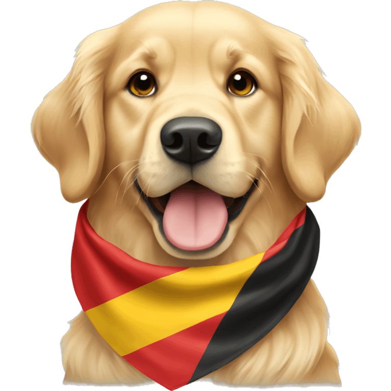 Golden Retriever wearing a Germany flag neckerchief  emoji