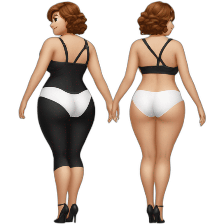 full-body-curvy-beauty-white-knickers-under black dressrear view emoji