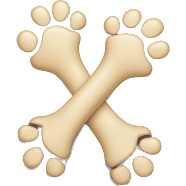 Dog paws with dog bone  emoji