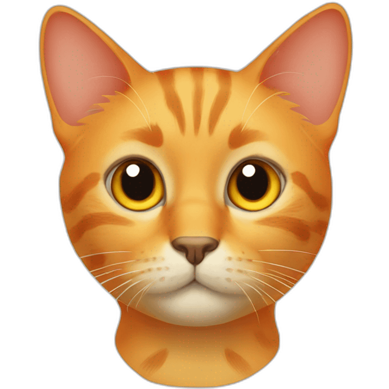 orange cat face cute yellow eyes black spots on nose emoji