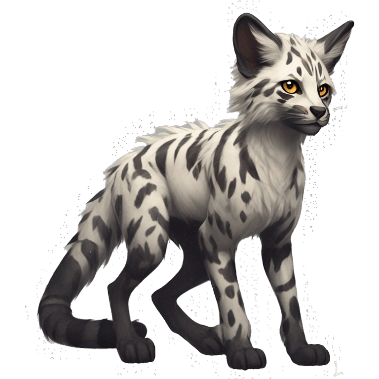 Modern Feral Rare Fantasy Vernid-Trico-species by LiLaiRa, random markings, full body emoji